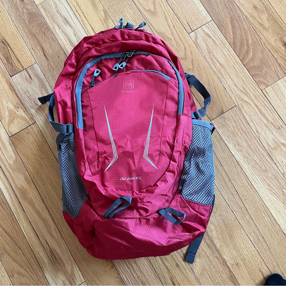 MIYCOO 45L Ultra Lightweight Packable Backpack, Red and Grey